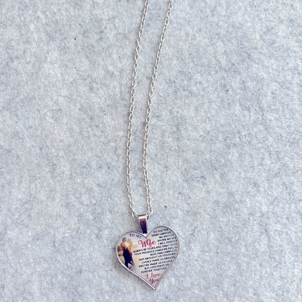To my wife dedicated silver necklace ❤️